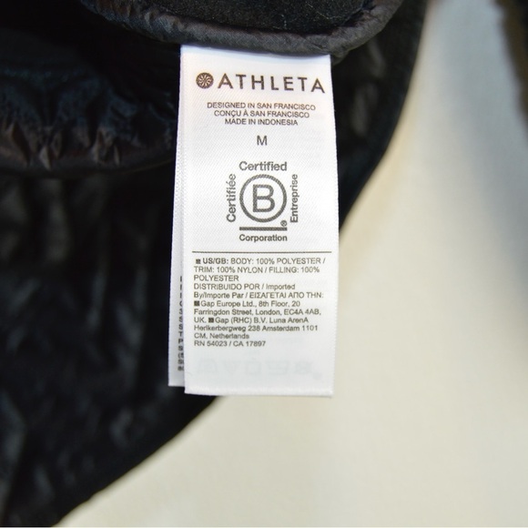 Athleta Cozy Sherpa Snap Sweatshirt, Black Color - Size Medium NWOT Pullover - Picture 13 of 14